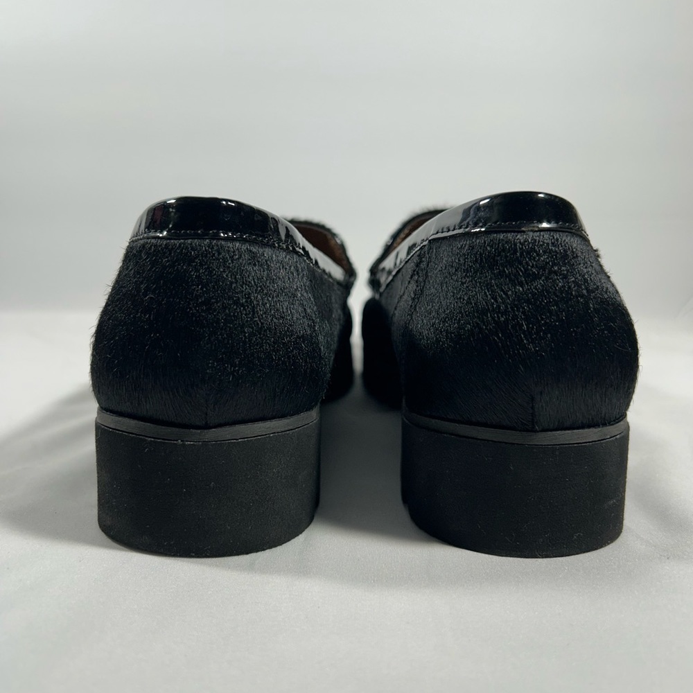 Donald J Pliner Calf Hair Loafers Womens Leather Trim Chunky Heel Shoes Sz 9.5 - Picture 7 of 10